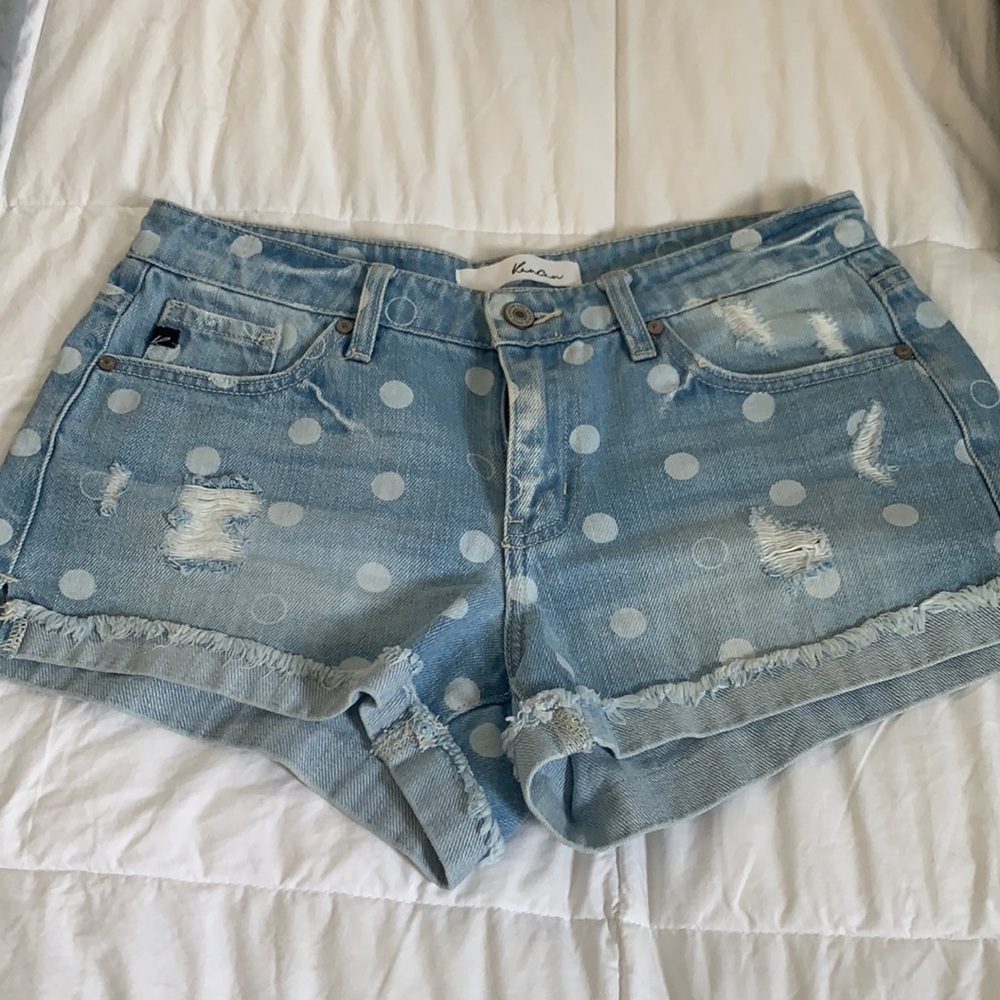 Polkadotted Jean shorts